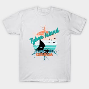 Tybee Island Georgia Retro Vintage Sunset T-Shirt